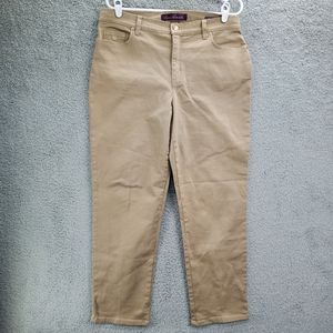 Gloria Vanderbilt Amanda Jeans Straight High Rise Womens Size 12 Short Tan